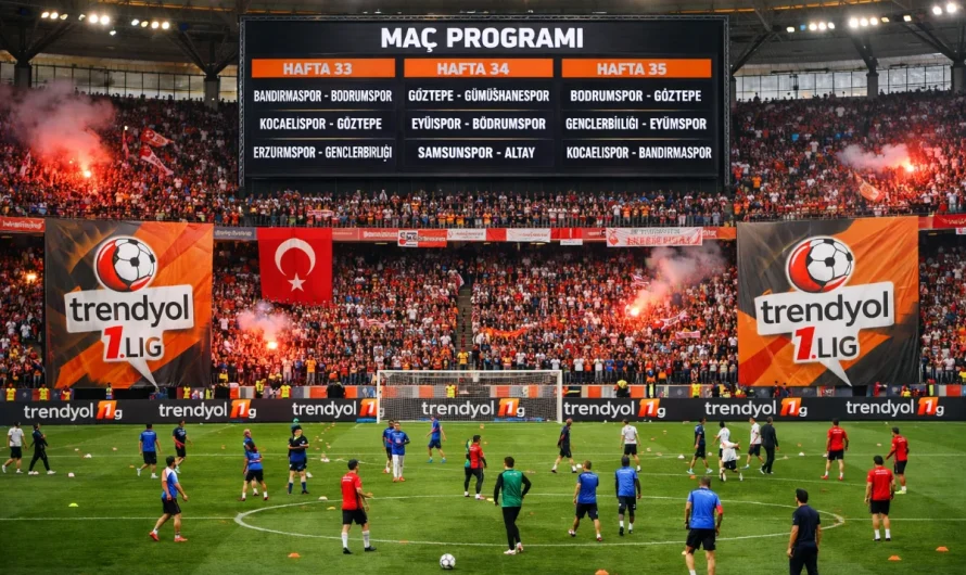 Trendyol 1. Lig 2026’nın 33, 34 ve 35. Haftaları İçin Maç Programı Açıklandı